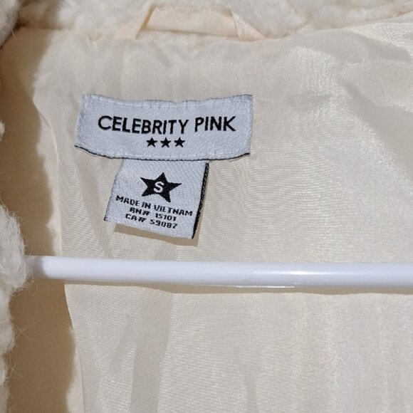 Cream Teddy Jacket, Faux Fur, Oversized Celebrity Pink Sz 4, NWT - Picture 2 of 12